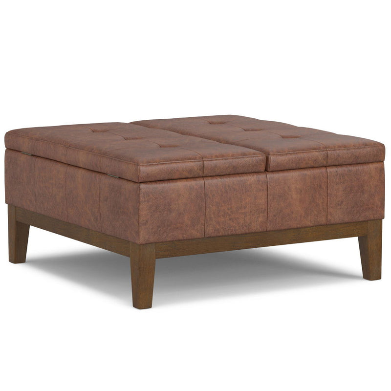 Modern Upholstery Storage Ottoman - Walnut / Brown