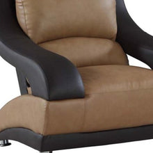 Load image into Gallery viewer, Two Tone Dazzling Leather Chair - Light Brown And Black
