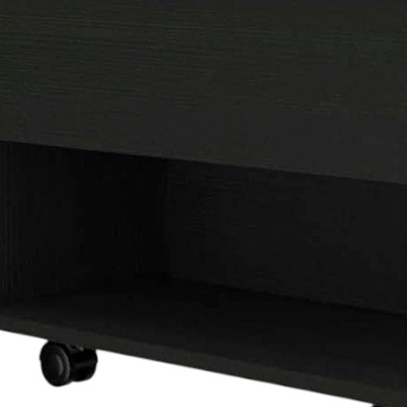 Wood Lift Top Wheel Coffee Table - Black