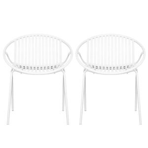 Stackable Outdoor Chairs With Breathable Plastic Backrest (Set of 2)