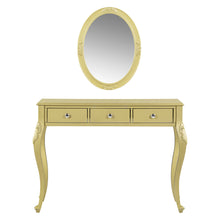 Load image into Gallery viewer, Wood Mirrored Three Drawer Vanity Table - Brown
