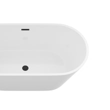 Load image into Gallery viewer, Gloss Freestanding Bathtub With Overflow &amp; Pop Up Drain, Stand Alone Soaking Tub
