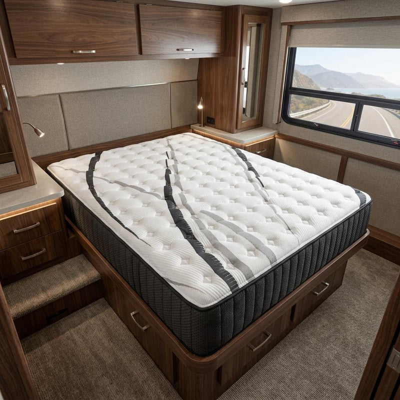 Graphite And Titanium Infused Gel Memory Foam Firm Hybrid Mattress - RV King