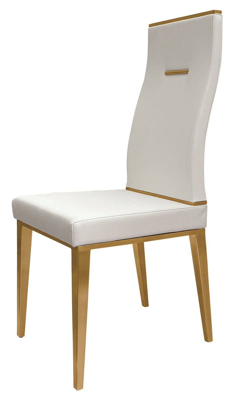 Contemporary Upholstered Faux Leather Dining Side Chairs (Set of 4) - White