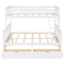 Load image into Gallery viewer, Twin-Over-Full Bunk Bed with Ladders and Two Storage Drawers (White){old sku:LT000165AAK}
