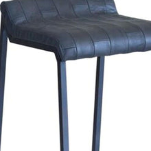 Load image into Gallery viewer, Leather Low Back Counter Height Bar Chair With Footrest 27" - Dark Gray
