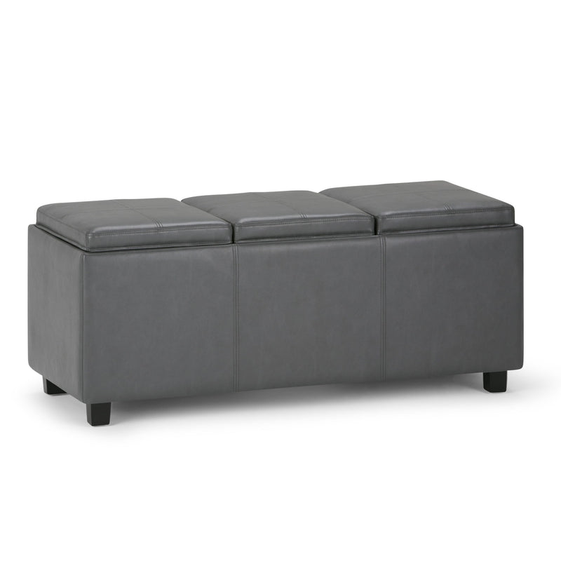 42" Upholstery Storage Ottoman - Dark Brown / Gray
