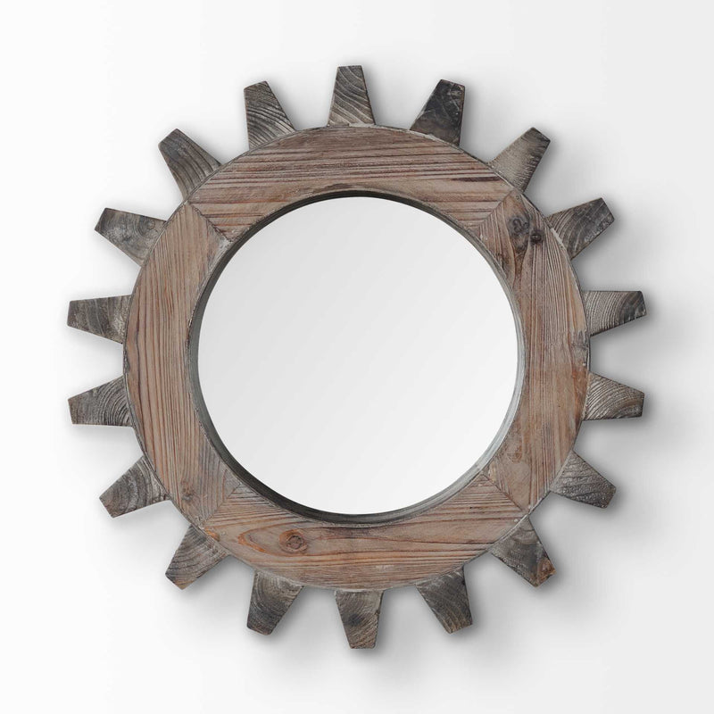 17" Round Frame Wall Mirror - Natural
