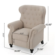 Load image into Gallery viewer, Contemporary Style Push Back Recliner With Button Tufted Stitching And Nailhead Trim
