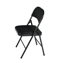 Load image into Gallery viewer, Faux Leather Steel Folding Chairs (Set of 4) - Black
