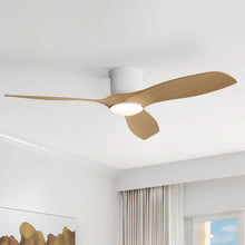 Load image into Gallery viewer, Flush Mount Ceiling Fan With Dimmable LED Light, 3 Blades, Reversible DC Motor Blades For Living Room
