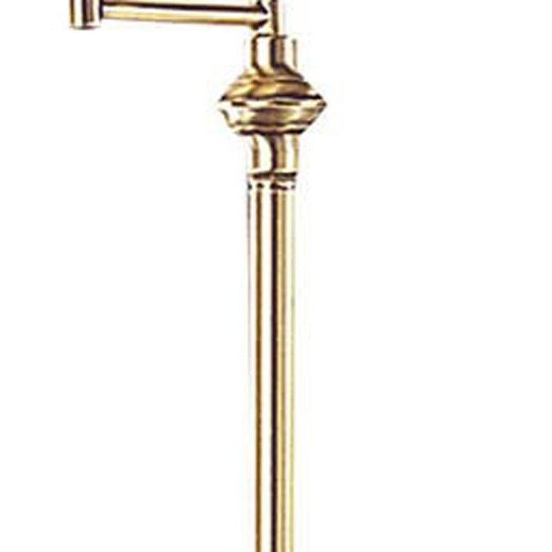 59" Swing Arm Floor Lamp With Beige Empire Shade - Bronze