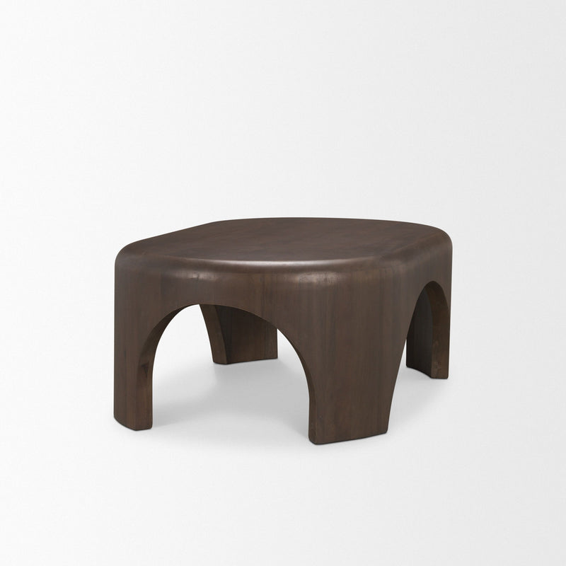 Oval Coffee Table - Brown / Gray