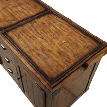 Load image into Gallery viewer, Rustic Farmhouse Warm Tobacco Rolling Kitchen Cart - Brown
