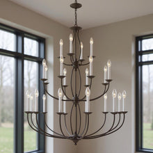 Load image into Gallery viewer, 50" Multi Light Dimmable Chandelier With Shades - Bronze
