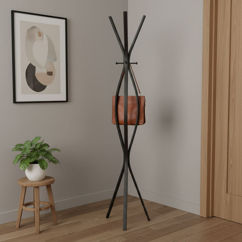 72" Metal Coat Rack - Black