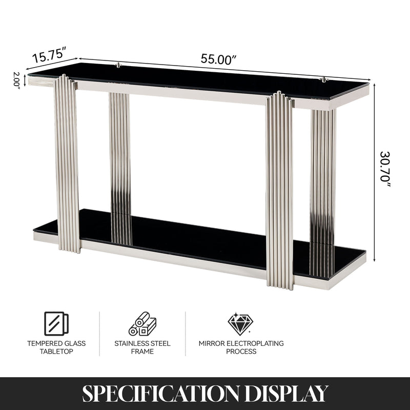 Console Table With Double Tier Storage