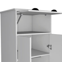 Load image into Gallery viewer, Dresser Closet With Upper Storage Covered With 1 Door, 2 Central Shelves, 1 Tube For Hanging Clothes Covered By 2 Doors, 1 Drawer At The Bottom - White
