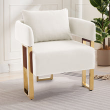 Load image into Gallery viewer, Modern Classic Design Decorative Chair Teddy Fleece Upholstered And Metal Foot
