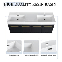 Load image into Gallery viewer, Modern Wall Mounted Bathroom Vanity With Resin Sink And Storage Rack
