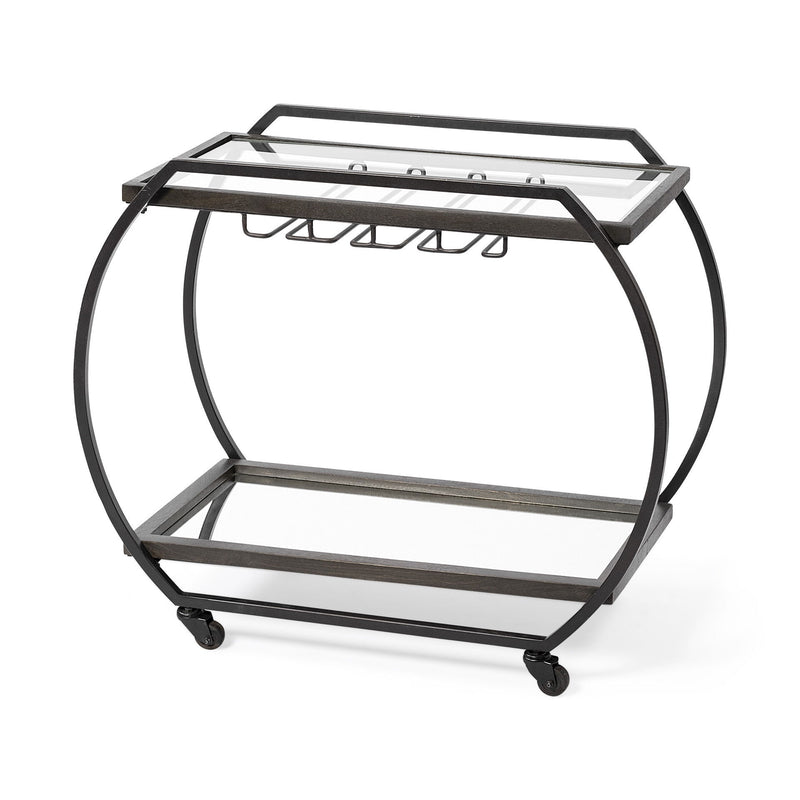 Rolling Kitchen Cart With Storage - Black / Gunmetal