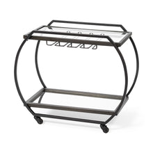 Load image into Gallery viewer, Rolling Kitchen Cart With Storage - Black / Gunmetal
