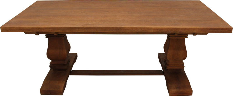 Solid Wood Butterfly Leaf Trestle Base Dining Table - Brown