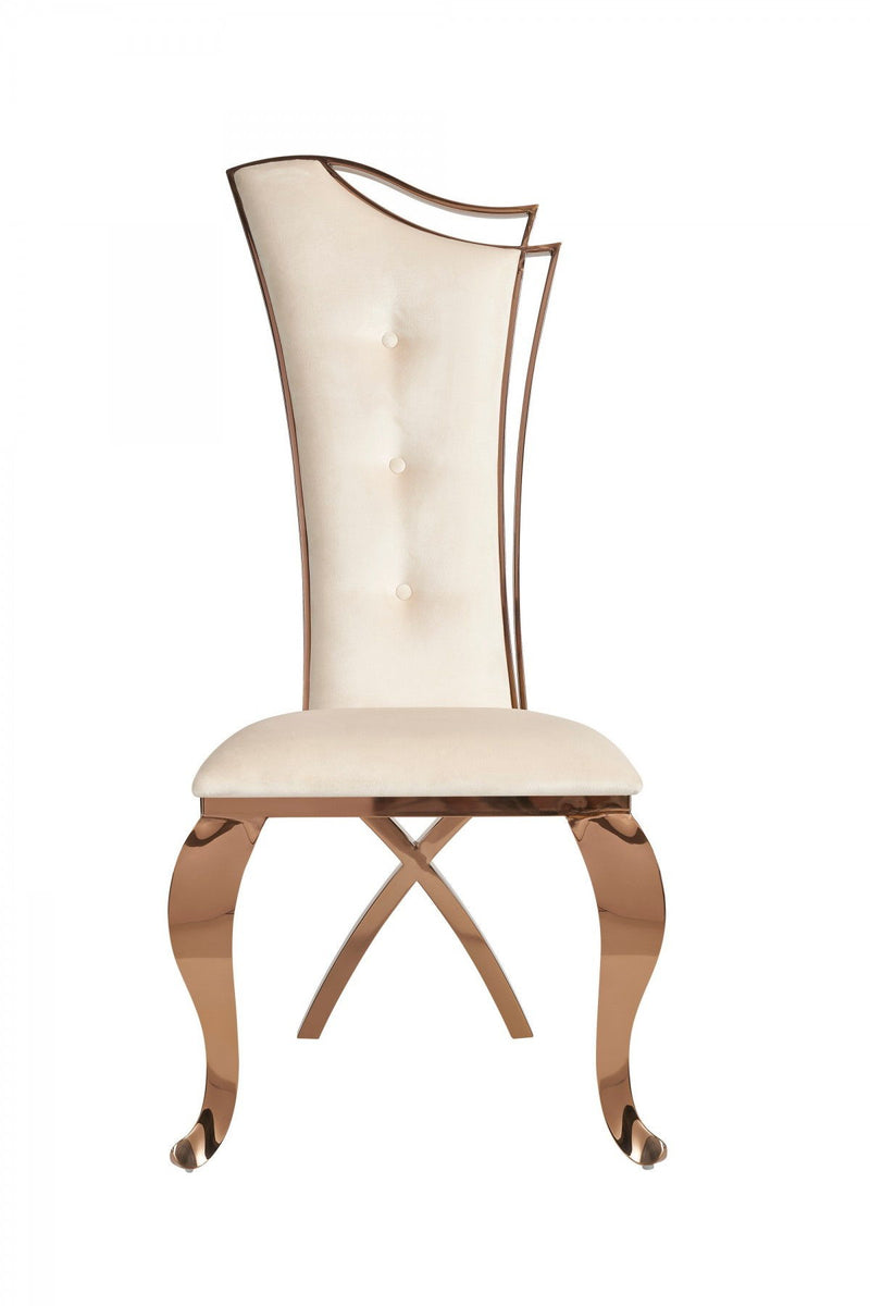 Tufted Velvet Dining Side Chairs (Set of 2) - Beige