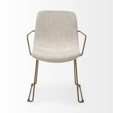 Load image into Gallery viewer, Upholstered Fabric Dining Room Arm Chair - Cream
