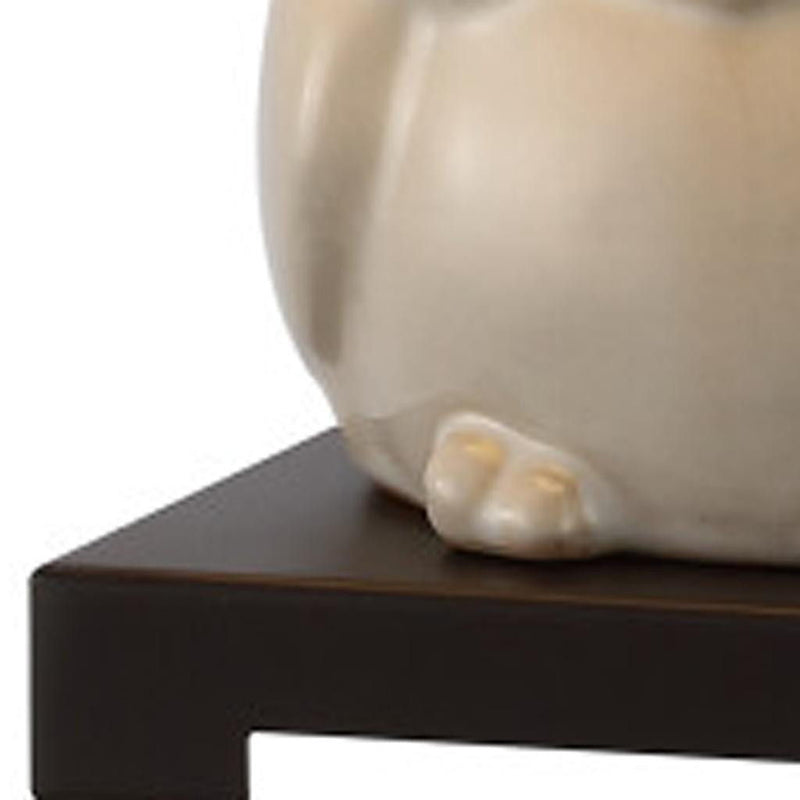 Novelty Bedside Lamp With Empire Shade - Antiqued White / Antiqued Bronze