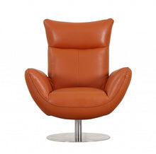 Load image into Gallery viewer, Contemporary Leather Lounge Chair - Orange

