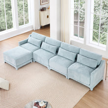 Load image into Gallery viewer, Stylish Sofa With Ottoman And Lumbar Pillows, Ergonomic Design
