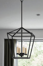 Load image into Gallery viewer, Kitchen Island Four Light Metal Dimmable Chandelier With Shades - Black / Gold
