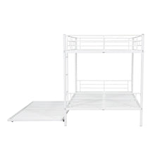 Load image into Gallery viewer, Full Over Full Metal Bunk Bed with Trundle, White
