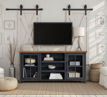 Load image into Gallery viewer, TV Stand Console For TVs Up To 80" - Black / Whiskey
