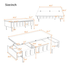 Load image into Gallery viewer, Lift Top Coffee Table With 2 Drawers With Hidden Storage Compartment For Living Room
