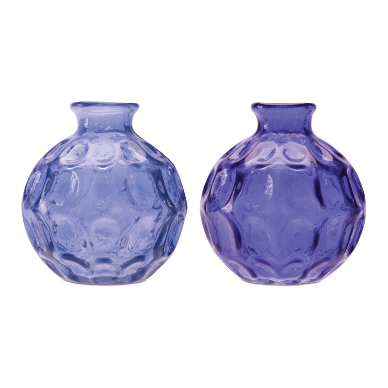 Round Table Vases (Set of 2) - Blue