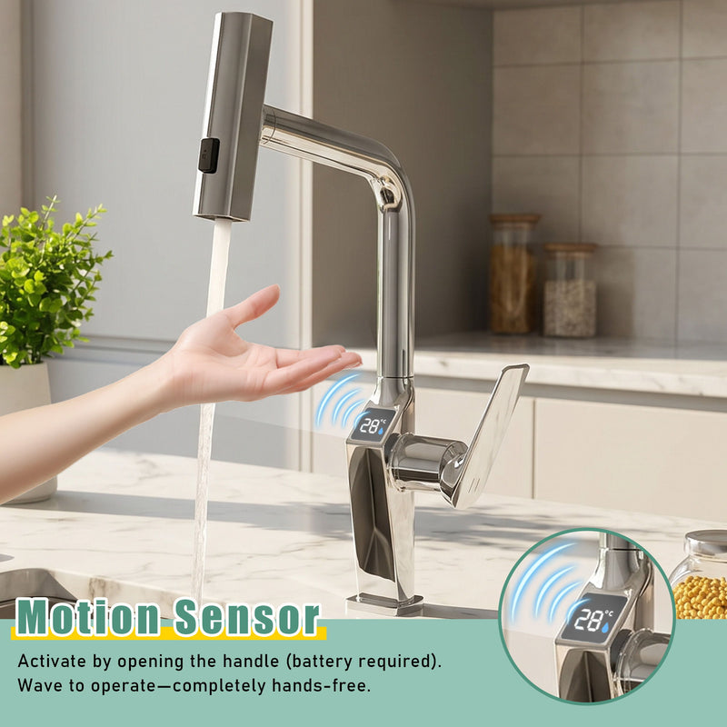 Touchless Kitchen Faucet With LED Display