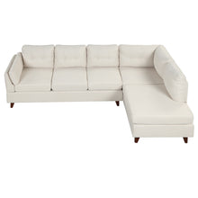 Load image into Gallery viewer, 97.2&quot; Modern Linen Fabric Sofa, L-Shape Couch with Chaise Lounge,Sectional Sofa with one Lumbar Pad,Beige
