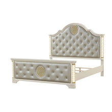 Load image into Gallery viewer, Jasmine - Queen Size Tufted Upholstery &amp; LED Bed - Beige
