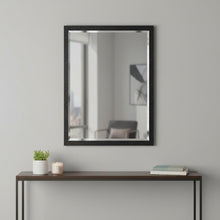 Load image into Gallery viewer, Hammered Geometric Finish Framed Accent Mirror - Black
