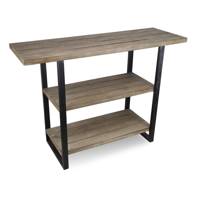 Console Table With Two Shelves - Brown