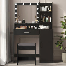Load image into Gallery viewer, Wood Mirrored Vanity Table Lights - Black
