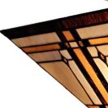 Load image into Gallery viewer, Tiffany Style Mission Semi Flush Dimmable Ceiling Light - Brown / Amber
