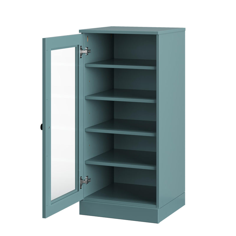 Ten Pair Solid Woodshoe Storage Cabinet (752251) - Aqua
