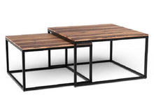 Load image into Gallery viewer, Solid Wood And Iron Square Coffee Table - Brown And Black
