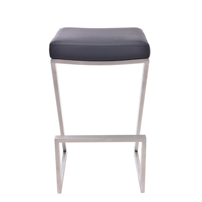 Iron Backless Counter Height Bar Chair - Gray And Silver