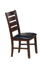 Load image into Gallery viewer, Upholstered Faux Leather Slat Back Dining Side Chairs (Set of 2) - Brown / Black
