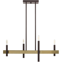 Load image into Gallery viewer, 24" Four Light Dimmable Chandelier With Shades - Bronze
