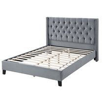 Load image into Gallery viewer, Modern Diamond Tufted Headboard Bed With Nailhead Trim
